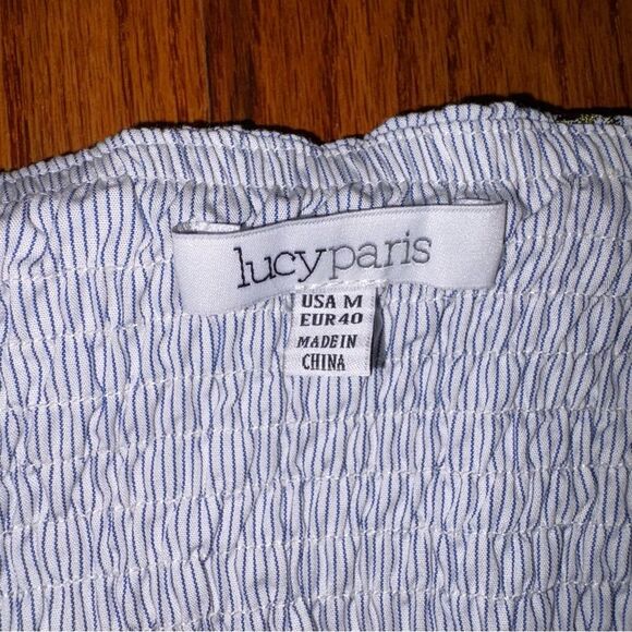 LUCY PARIS Embroidered Puff Sleeve Off-Shoulder Blouse - Size M - Picture 3 of 4